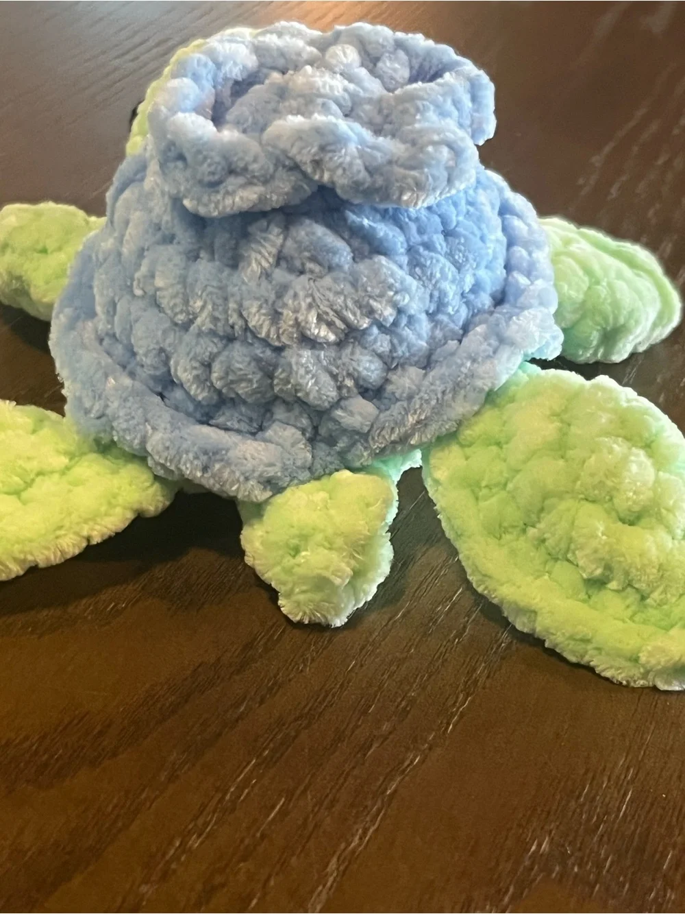 Crocheted blueberry turtle